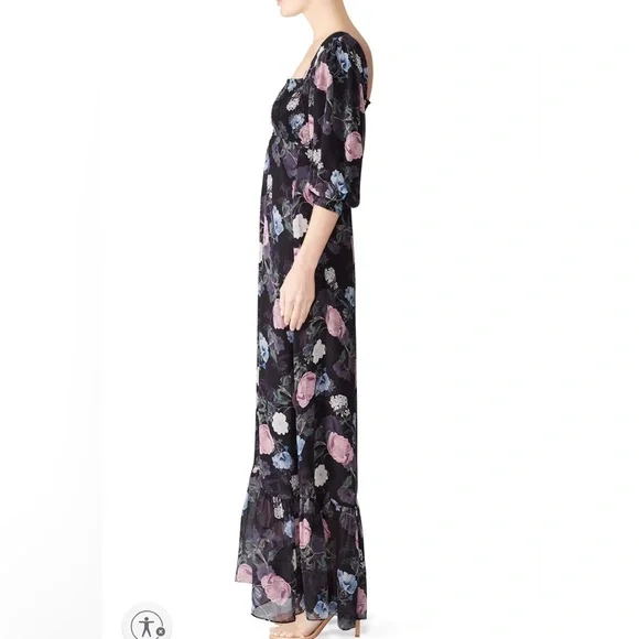 Nicholas Floral Silk Square Neck Maxi Dress size 6 - Picture 3 of 6